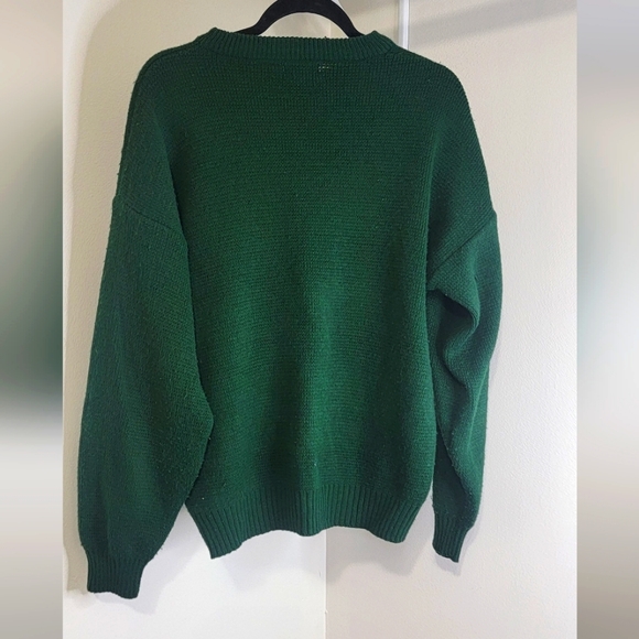 Vintage Hunter Green Embroidered Golf Sweater Crewneck Mens Size L Grandpacore - Picture 3 of 7